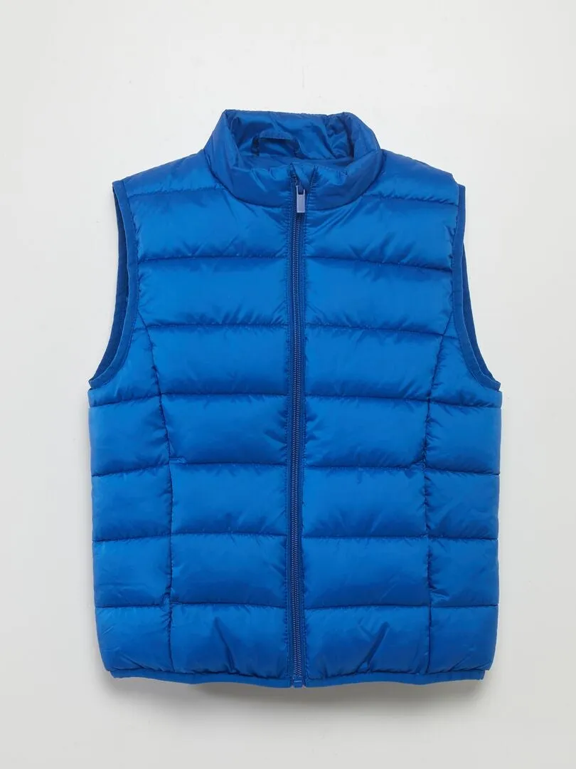 Anorak ligero sin mangas con cuello alto - azul