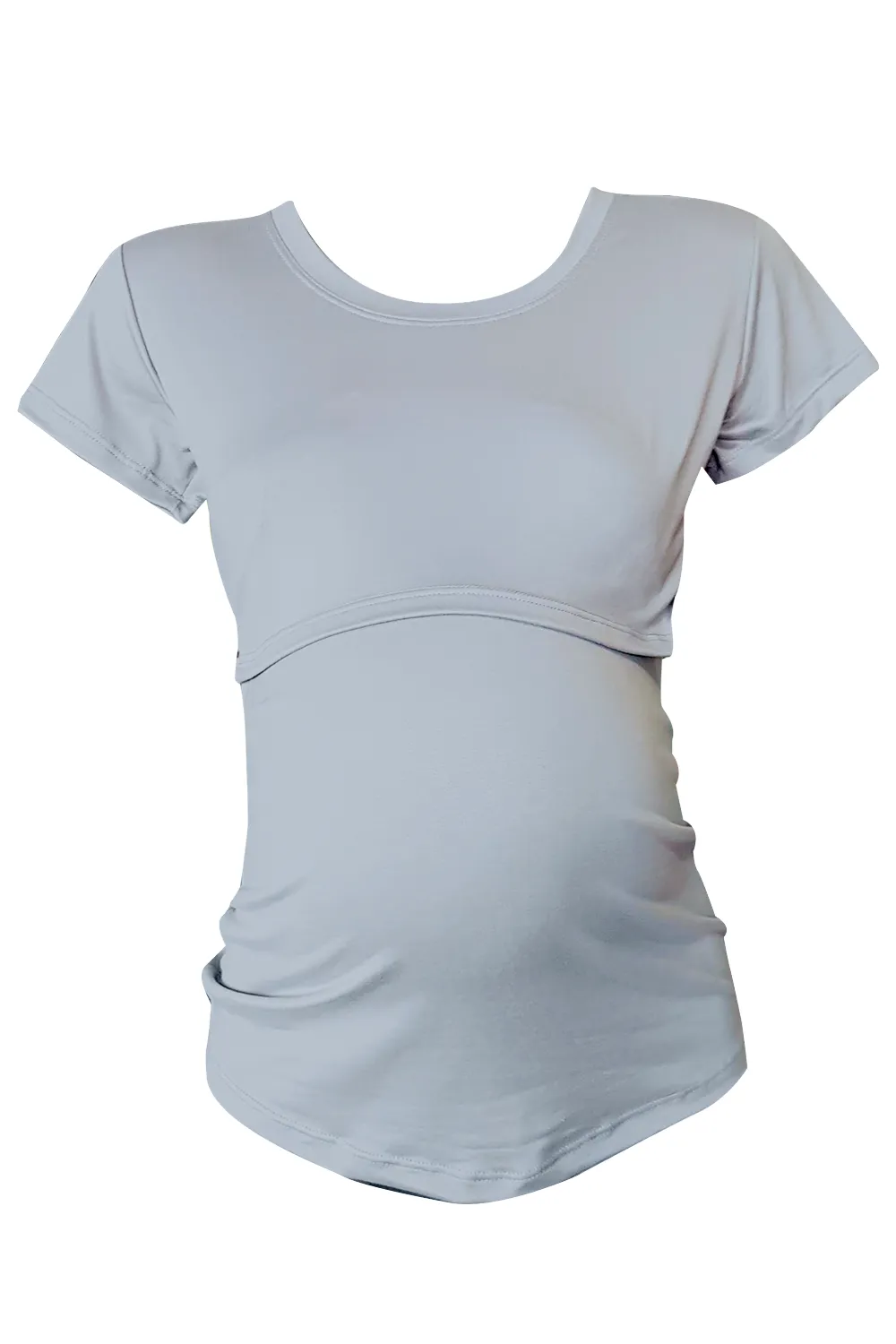 Blusa maternidad-lactancia.  Gris claro