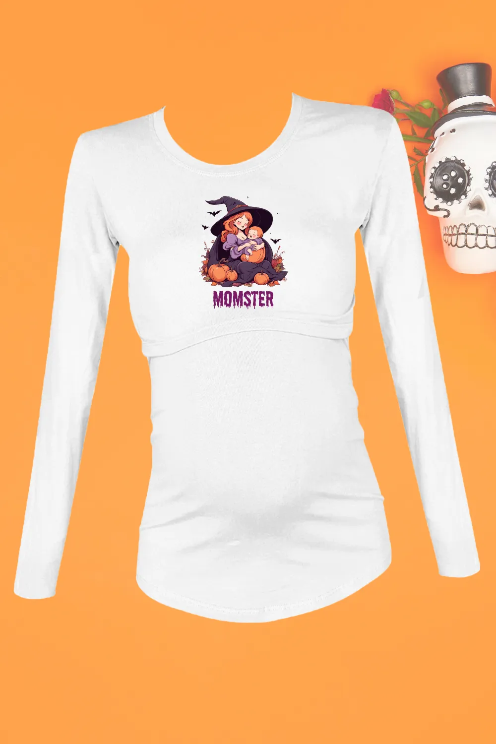 Blusa maternidad-lactancia ml estampada. Mommy Witch