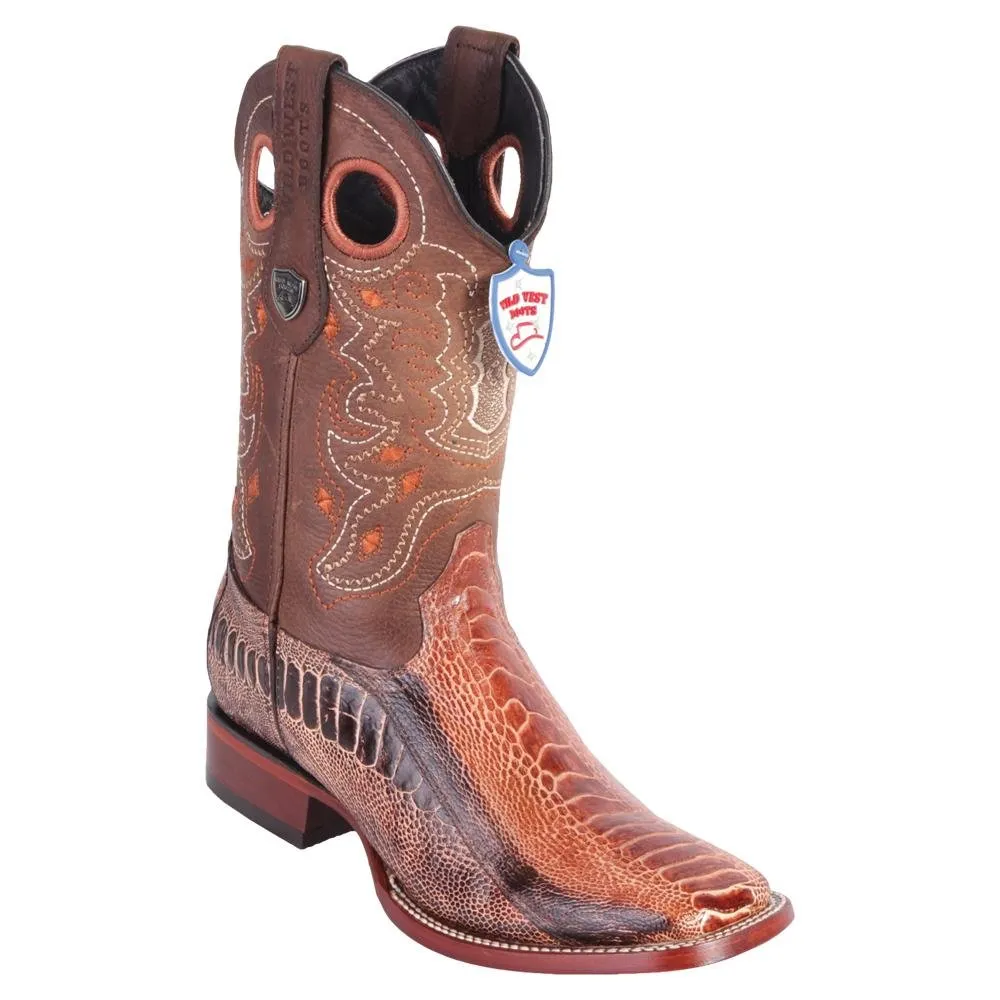 Botas de Avestruz Pata Original Horma Cuadrada Ancha WW-28240588