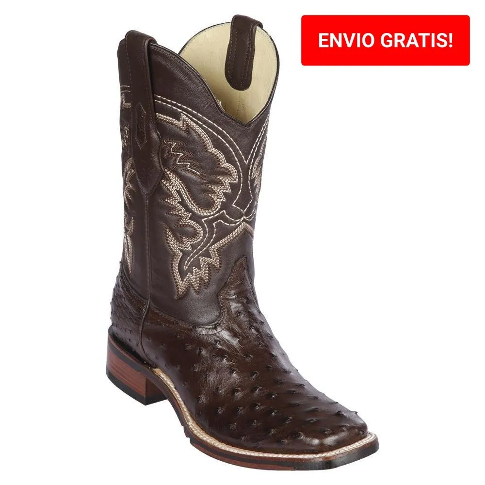 Botas de Avestruz Suela de Hule Horma Ancha LAB-8260307