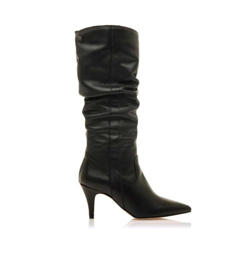 Botas de Piel Chantal negro -Altura tacón 8cm-