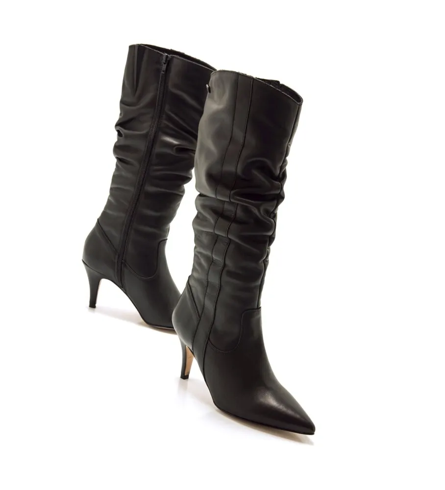 Botas de Piel Chantal negro -Altura tacón 8cm-