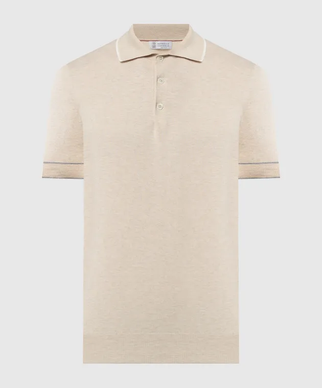 Brunello Cucinelli Beige melange polo