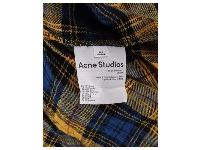 Camisa a cuadros de Acne Studios en franela de algodón multicolor Impresión de pitón 