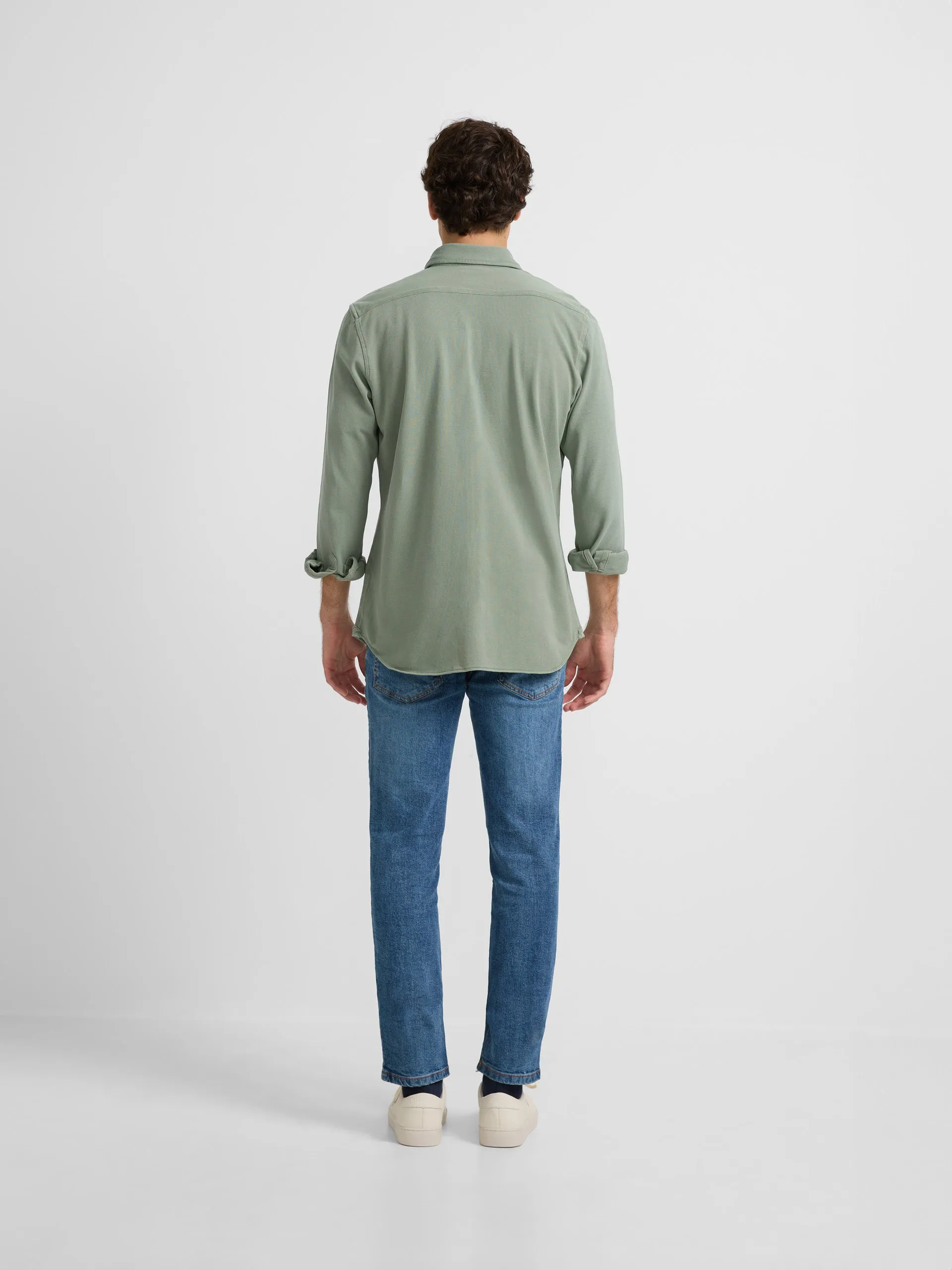 Camisa sport lisa punto verde