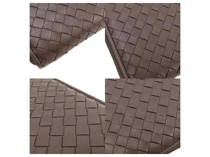 Cartera Larga Intrecciato Bottega Veneta Castaño 