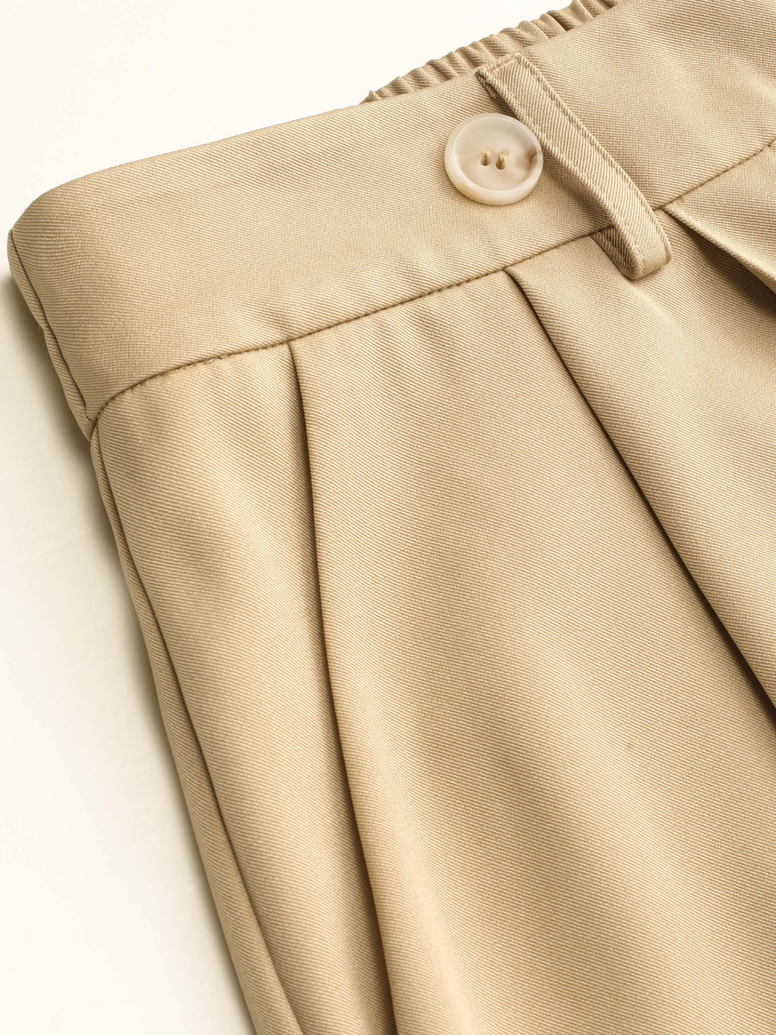 Pantalones de pernera ancha lisos de cintura media de Curvy