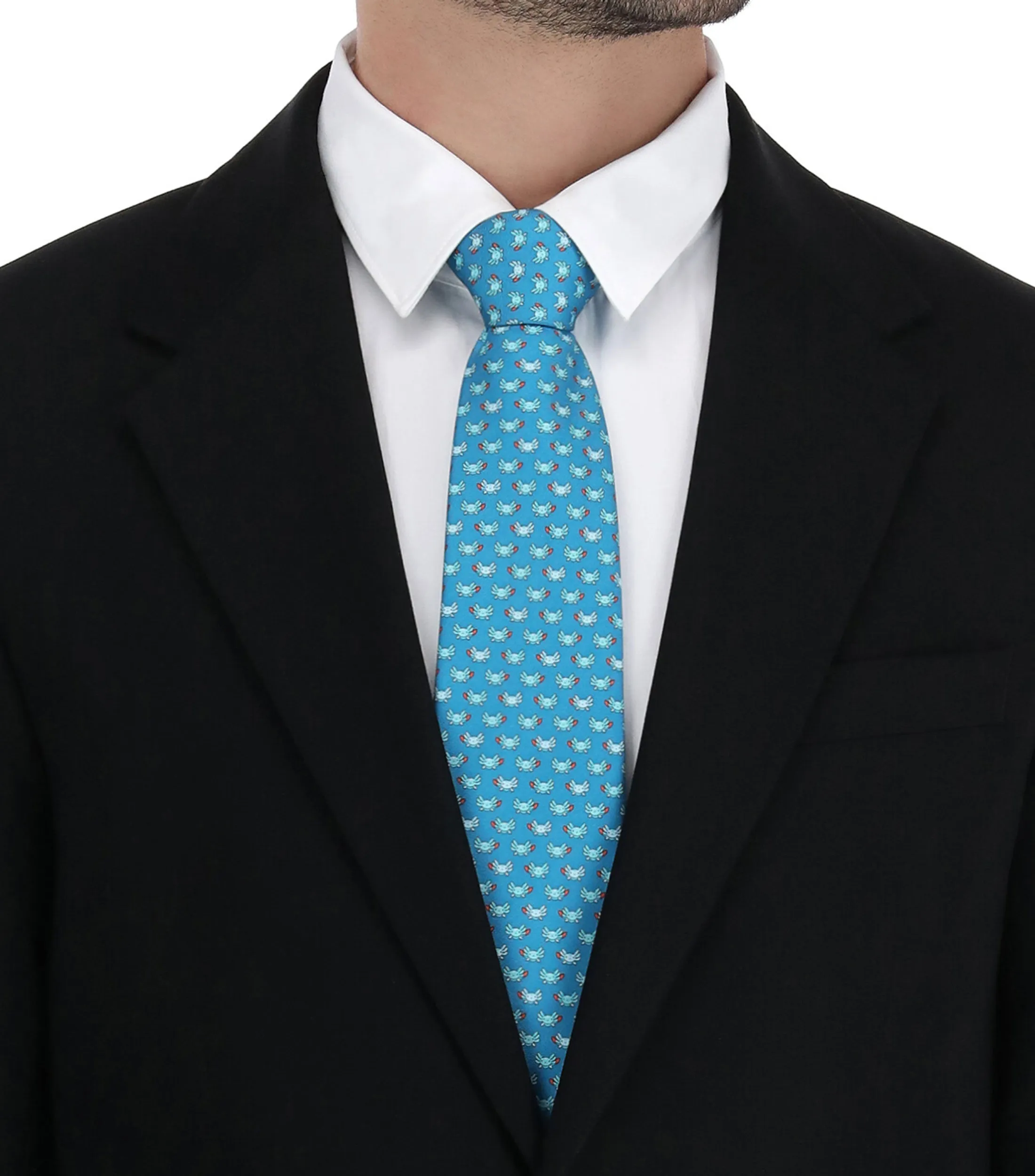 Pineda Covalin Corbata ancha con ajolotes turquesa
