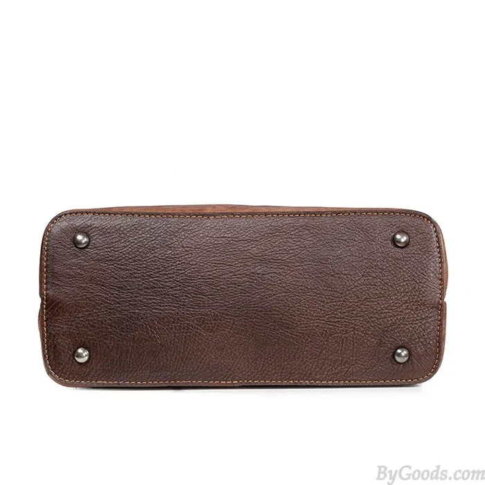 Retro Unique Hollow Rings Handmade Leather Handbag Shoulder Bag