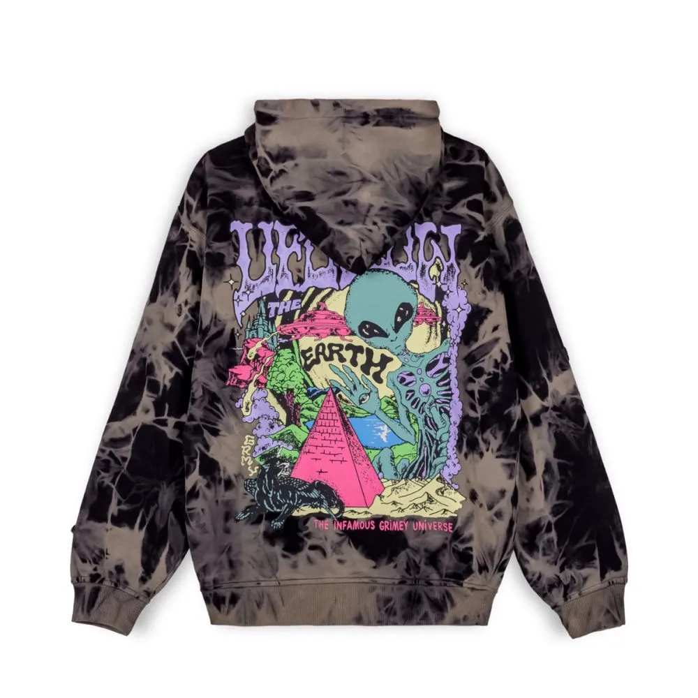 SUDADERA CAPUCHA GRIMEY UFOLLOW BLEACHED - BLACK | Spring 23