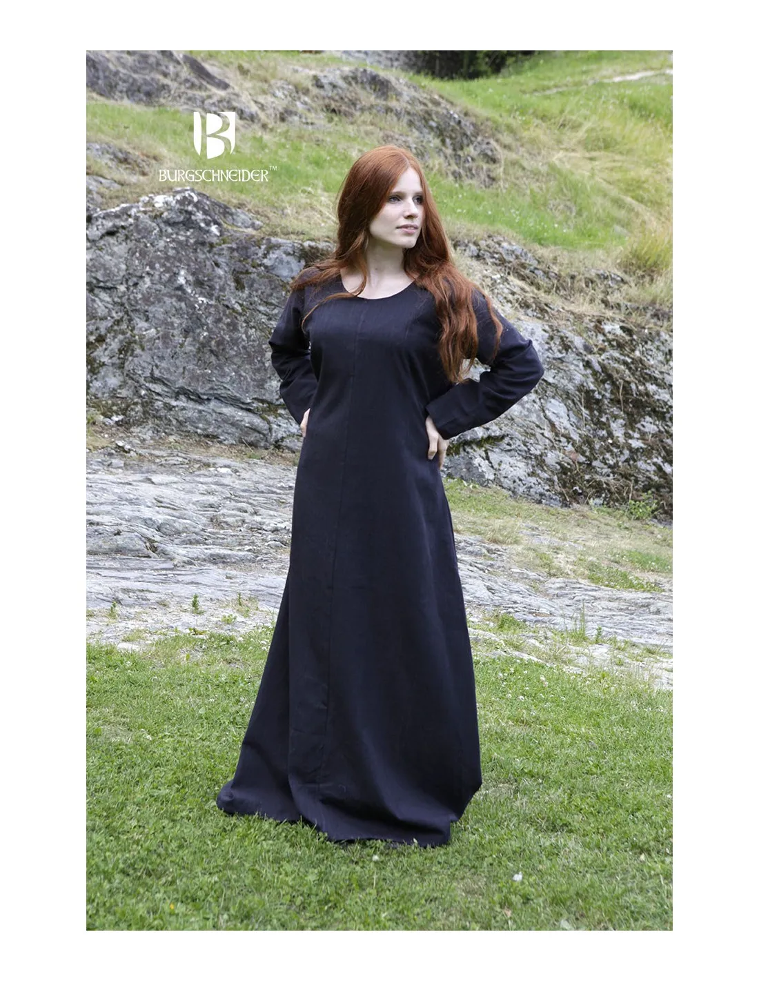 Túnica medieval Freya, negro