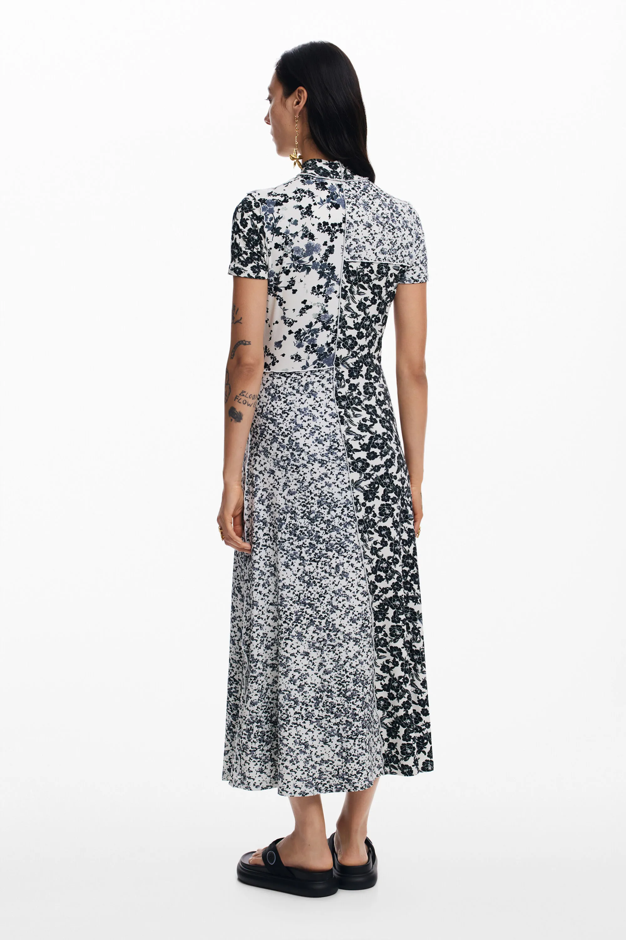 Vestido midi flores