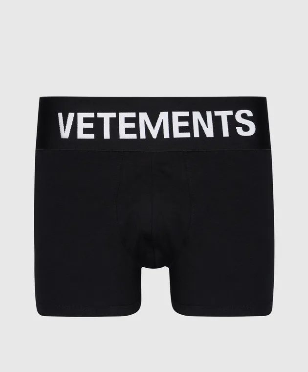 Vetements Black boxers with contrasting logo pattern