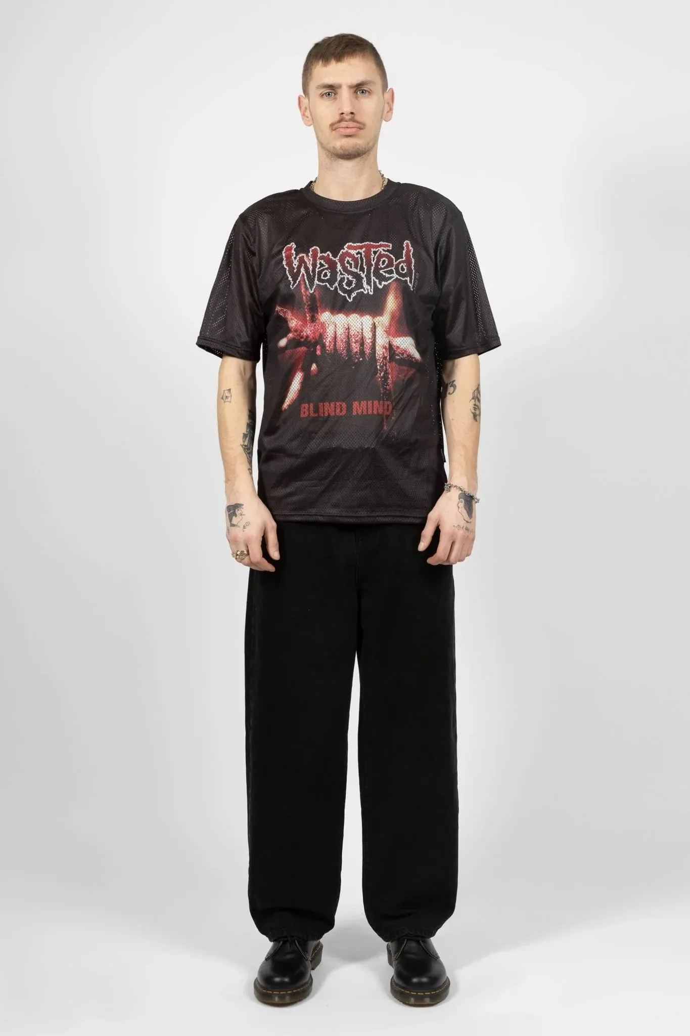 wasted paris camiseta mesh blind negro