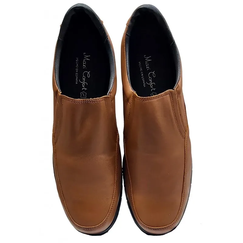 Zapato Hombre Horma Ancha Cómodo Piel Cuero. Maxi Confort